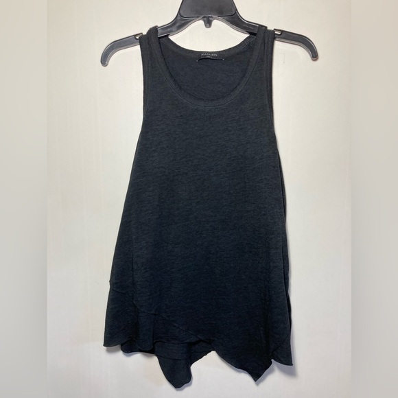All Saints Daisy Vest Asymmetrical Tank Washed Black Size Small - Picture 2 of 13